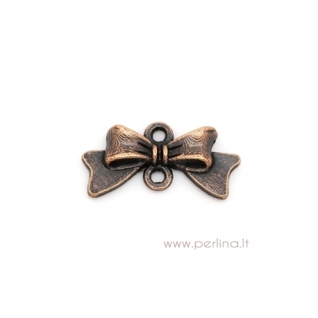 Connector finding "Bowknot", antique copper, 20x10 mm