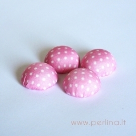 Cloth coverd aluminum cabochon, light pink, 20x10mm