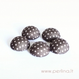 Cloth coverd aluminum cabochon, brown, 20x10mm