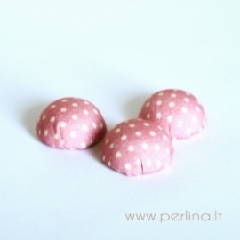 Cloth coverd aluminum cabochon, reddish cream, 20x10mm