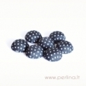 Cloth coverd aluminum cabochon, black, 20x10mm