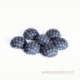 Cloth coverd aluminum cabochon, black, 20x10mm