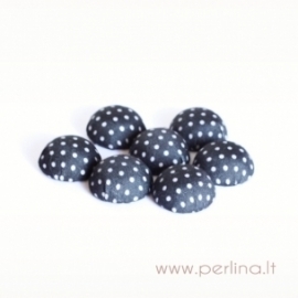 Cloth coverd aluminum cabochon, black, 20x10mm