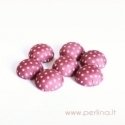 Cloth coverd aluminum cabochon, burgundy, 20x10mm