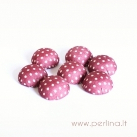 Cloth coverd aluminum cabochon, burgundy, 20x10mm