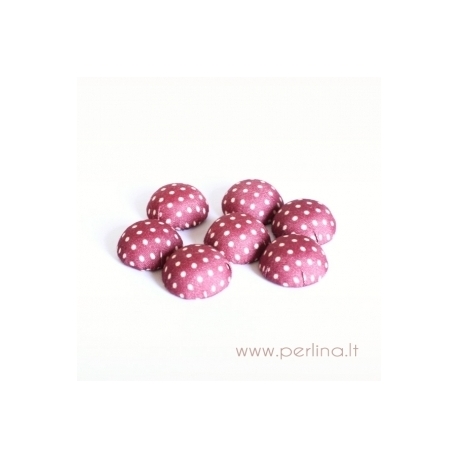 Cloth coverd aluminum cabochon, burgundy, 20x10mm