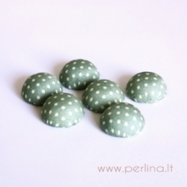 Cloth coverd aluminum cabochon, green, 20x10mm