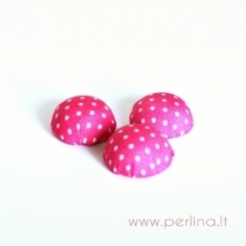 Cloth coverd aluminum cabochon, fuchsia, 20x10mm