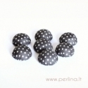 Medžiaga aptrauktas kabošonas, tamsiai ruda sp., 20x10 mm