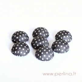 Cloth coverd aluminum cabochon, dark brown, 20x10mm