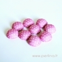 Cloth coverd aluminum cabochon, purple, 20x10mm
