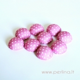 Cloth coverd aluminum cabochon, purple, 20x10mm