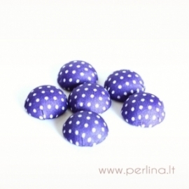 Cloth coverd aluminum cabochon, dark purple, 20x10mm