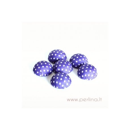 Cloth coverd aluminum cabochon, dark purple, 20x10mm