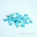 Synthetic Cat's Eye glass cabochon, skyblue, 8x8 mm