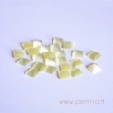 Synthetic Cat's Eye glass cabochon, pale yellow, 8x8 mm