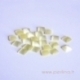 Synthetic Cat's Eye glass cabochon, pale yellow, 8x8 mm