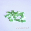 Synthetic Cat's Eye glass cabochon, light green, 8x8 mm