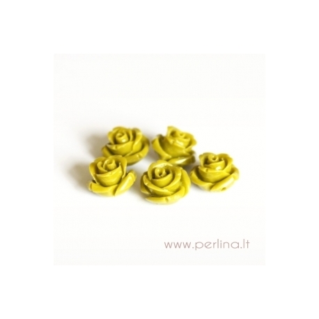 Sintetinis koralo karoliukas, gėlytė, samaninė sp., 12x12 mm