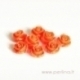 Sintetinis koralo karoliukas, gėlytė, oranžinė matinė, 12x12 mm