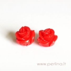 Synthetic coral bead, flower, peachy, 12x12 mm