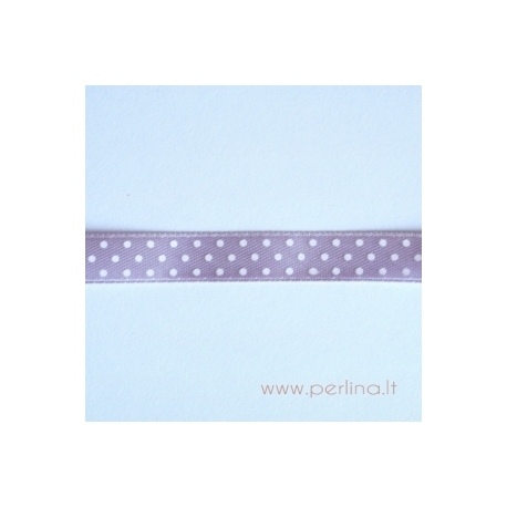 Satin ribbon, spotted purple, 10 mm, 1 m