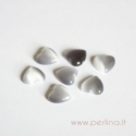 Synthetic Cat's Eye glass cabochon, light grey, 8x8 mm