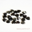 Synthetic Cat's Eye glass cabochon, grey black, 8x8 mm