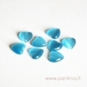 Synthetic Cat's Eye glass cabochon, blue, 8x8 mm