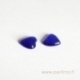 Synthetic Cat's Eye glass cabochon, dark blue, 8x8 mm