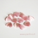 Synthetic Cat's Eye glass cabochon, light pink, 8x8 mm