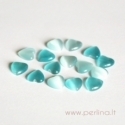 Synthetic Cat's Eye glass cabochon, light blue, 8x8 mm