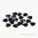 Synthetic Cat's Eye glass cabochon, blue black, 8x8 mm