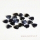 Synthetic Cat's Eye glass cabochon, blue black, 8x8 mm