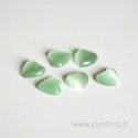 Synthetic Cat's Eye glass cabochon, light green, 8x8 mm