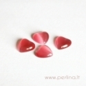 Synthetic Cat's Eye glass cabochon, pink, 8x8 mm