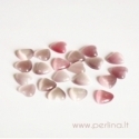 Synthetic Cat's Eye glass cabochon, grey pink, 8x8 mm