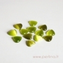 Synthetic Cat's Eye glass cabochon, moss, 8x8 mm
