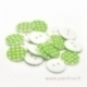 Resin button, spotted green, 18 mm