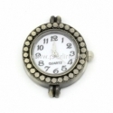 Watch face, round, antique bronze, 29x25 mm