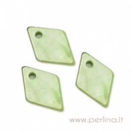Shell pendant "Diamond", green, 13x9 mm