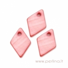 Shell pendant "Diamond", dark pink, 13x9 mm