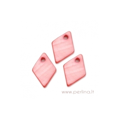 Shell pendant "Diamond", dark pink, 13x9 mm