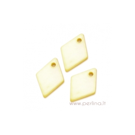 Shell pendant "Diamond", yellow, 13x9 mm