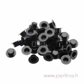 Mini plastikinė skrybėlė, juoda, 19x11 mm