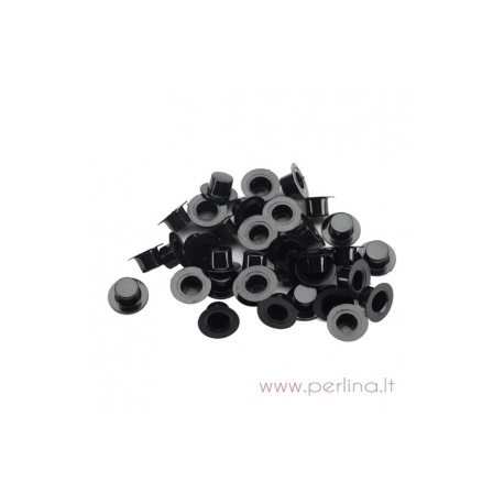Mini plastikinė skrybėlė, juoda, 19x11 mm