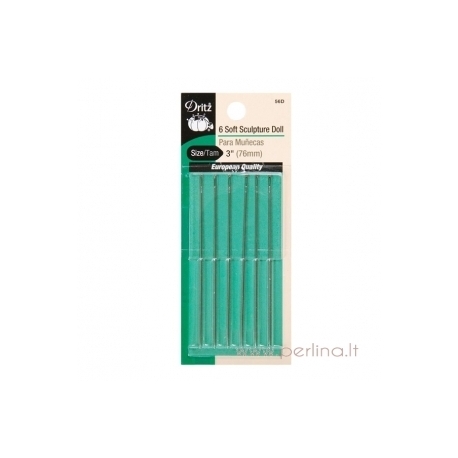 Adatos "Soft Sculpture Doll Needles", 76 mm, 6 vnt.
