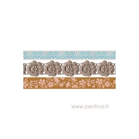 Fairy Belle Ribbon and Lace Trim, 3 pcs, 91,44 cm