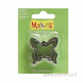 Metalinės formelės "Butterfly Clay Cutters", 3 vnt.