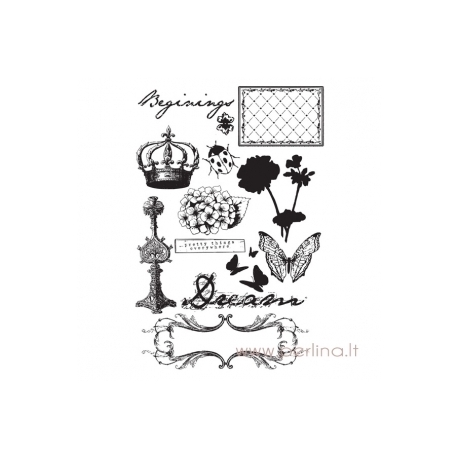 Cling stamp "Zephyr", 13 pcs